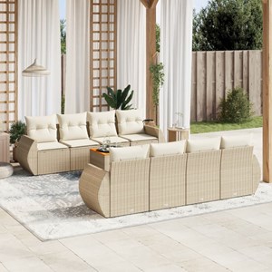 Maison exclusive - salon de jardin avec coussins 9 pcs beige résine tressée