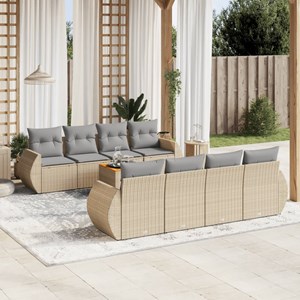 Maison exclusive - salon de jardin avec coussins 9 pcs beige résine tressée