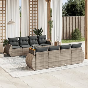 Maison exclusive - salon de jardin 9 pcs avec coussins gris résine tressée