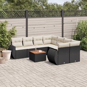 Maison exclusive - salon de jardin 9 pcs avec coussins noir résine tressée