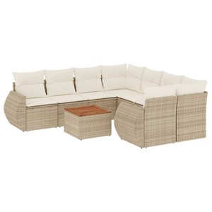 Maison exclusive - salon de jardin avec coussins 9 pcs beige résine tressée