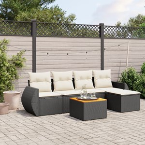 Maison exclusive - salon de jardin 6 pcs avec coussins noir résine tressée