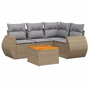 Maison exclusive - salon de jardin avec coussins 5 pcs beige résine tressée
