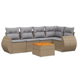 Maison exclusive - salon de jardin avec coussins 6 pcs beige résine tressée