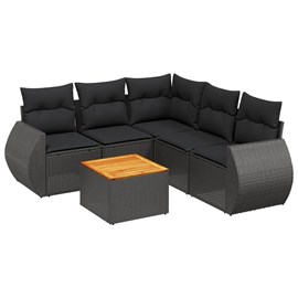 Maison exclusive - salon de jardin 6 pcs avec coussins noir résine tressée