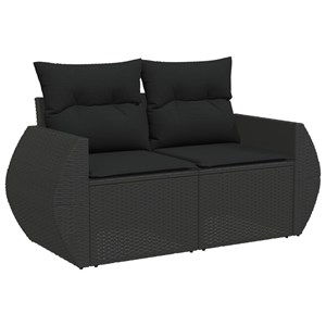 Maison exclusive - salon de jardin 6 pcs avec coussins noir résine tressée