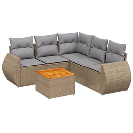 Maison exclusive - salon de jardin avec coussins 6 pcs beige résine tressée