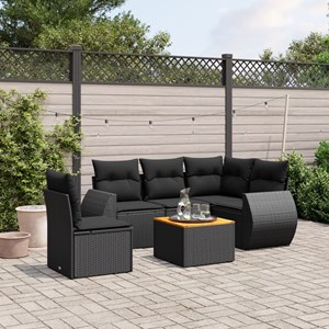 Maison exclusive - salon de jardin 6 pcs avec coussins noir résine tressée