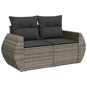 Maison exclusive - salon de jardin 6 pcs avec coussins gris résine tressée