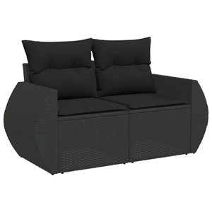 Maison exclusive - salon de jardin 7 pcs avec coussins noir résine tressée