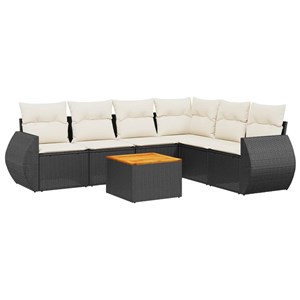 Maison exclusive - salon de jardin 7 pcs avec coussins noir résine tressée