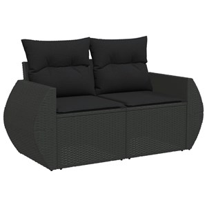 Maison exclusive - salon de jardin 7 pcs avec coussins noir résine tressée
