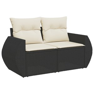 Maison exclusive - salon de jardin 7 pcs avec coussins noir résine tressée