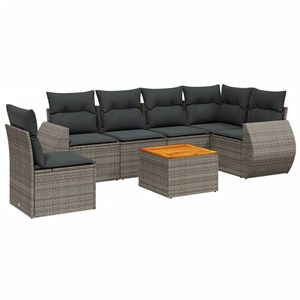 Maison exclusive - salon de jardin avec coussins 7 pcs gris résine tressée