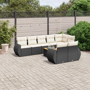 Maison exclusive - salon de jardin 9 pcs avec coussins noir résine tressée