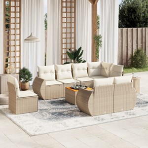 Maison exclusive - salon de jardin avec coussins 9 pcs beige résine tressée