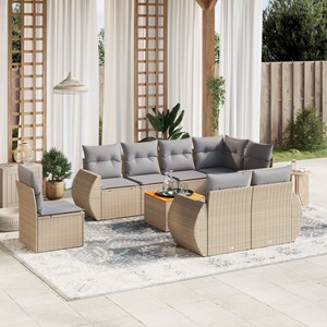 Maison exclusive - salon de jardin avec coussins 9 pcs beige résine tressée