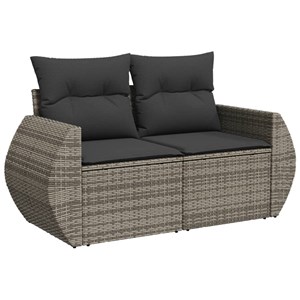 Maison exclusive - salon de jardin avec coussins 7 pcs gris résine tressée