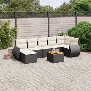 Maison exclusive - salon de jardin 8 pcs avec coussins noir résine tressée