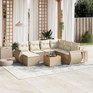 Maison exclusive - salon de jardin avec coussins 8 pcs beige résine tressée