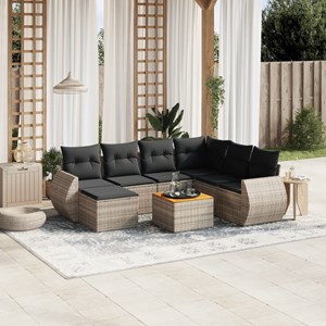 Maison exclusive - salon de jardin 8 pcs avec coussins gris résine tressée