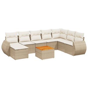 Maison exclusive - salon de jardin avec coussins 9 pcs beige résine tressée
