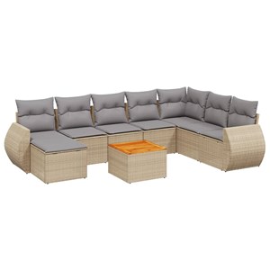 Maison exclusive - salon de jardin avec coussins 9 pcs beige résine tressée