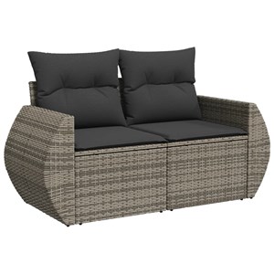 Maison exclusive - salon de jardin avec coussins 10 pcs gris résine tressée