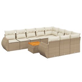 Maison exclusive - salon de jardin 11 pcs avec coussins beige résine tressée
