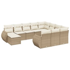 Maison exclusive - salon de jardin 11 pcs avec coussins beige résine tressée
