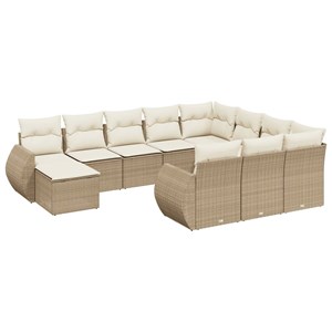 Maison exclusive - salon de jardin 11 pcs avec coussins beige résine tressée