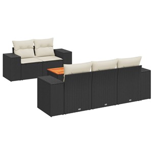 Maison exclusive - salon de jardin 6 pcs avec coussins noir résine tressée