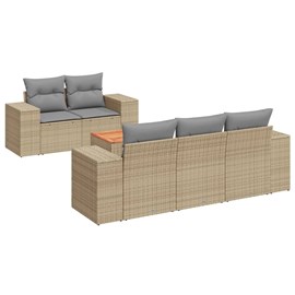 Maison exclusive - salon de jardin avec coussins 6 pcs beige résine tressée