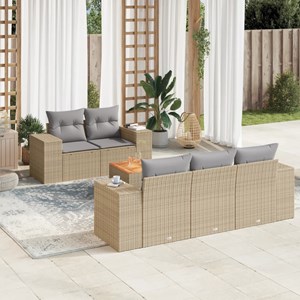 Maison exclusive - salon de jardin avec coussins 6 pcs beige résine tressée