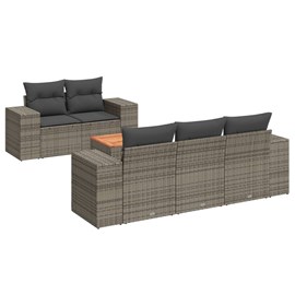 Maison exclusive - salon de jardin 6 pcs avec coussins gris résine tressée