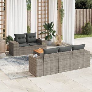 Maison exclusive - salon de jardin 6 pcs avec coussins gris résine tressée
