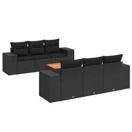Maison exclusive - salon de jardin 7 pcs avec coussins noir résine tressée