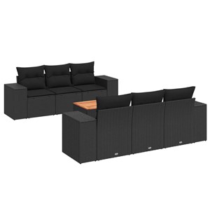 Maison exclusive - salon de jardin 7 pcs avec coussins noir résine tressée