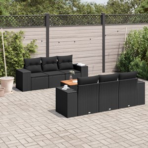 Maison exclusive - salon de jardin 7 pcs avec coussins noir résine tressée