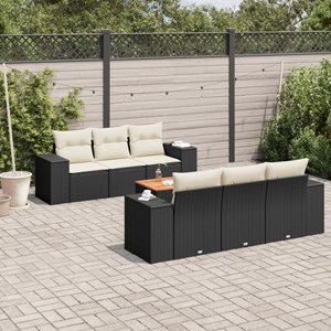 Maison exclusive - salon de jardin 7 pcs avec coussins noir résine tressée