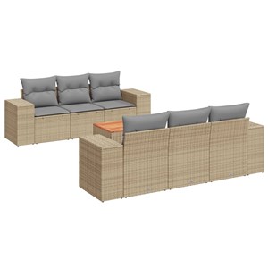 Maison exclusive - salon de jardin avec coussins 7 pcs beige résine tressée