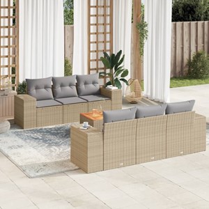Maison exclusive - salon de jardin avec coussins 7 pcs beige résine tressée