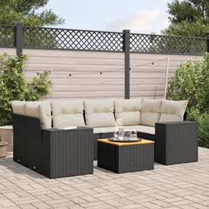 Maison exclusive - salon de jardin 7 pcs avec coussins noir résine tressée