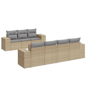 Maison exclusive - salon de jardin avec coussins 8 pcs beige résine tressée