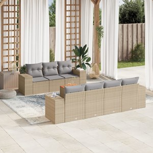 Maison exclusive - salon de jardin avec coussins 8 pcs beige résine tressée