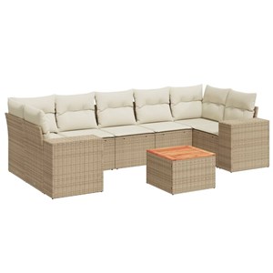 Maison exclusive - salon de jardin avec coussins 8 pcs beige résine tressée
