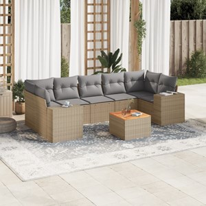 Maison exclusive - salon de jardin avec coussins 8 pcs beige résine tressée
