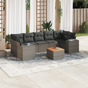 Maison exclusive - salon de jardin 8 pcs avec coussins gris résine tressée