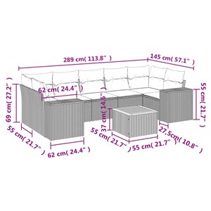 Maison exclusive - salon de jardin 8 pcs avec coussins gris résine tressée