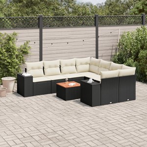 Maison exclusive - salon de jardin 9 pcs avec coussins noir résine tressée
